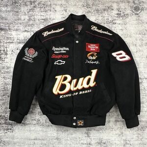 JH Design Dale Earnhardt Jr Budweiser NASCAR Jacket Small Black Bud Winston Cup